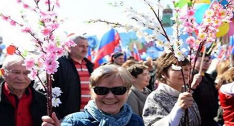 Moskvada 1 May Əmək bayramı ilə əlaqədar aksiya keçirilib