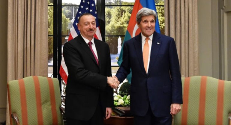 Azərbaycan prezidenti ABŞ-ın dövlət katibi ilə görüşüb