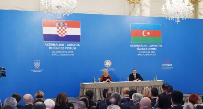 Azərbaycan və Xorvatiya prezidentləri biznes-forumda