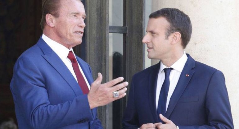 Fransa prezidenti Arnold Şvartsnegger ilə görüşüb