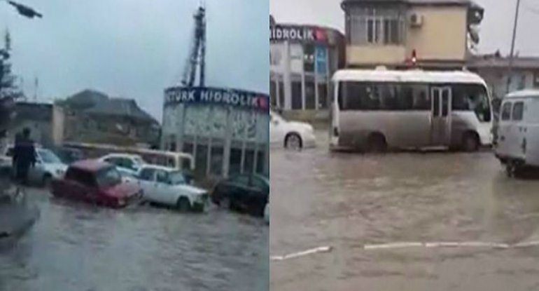 Bakıda acınacaqlı vəziyyət: Küçələr gölməçələrə çevrildi