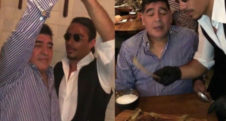 Əfsanəvi futbolçu Maradona Nüsrətin qonağı oldu