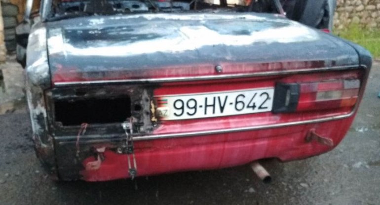 Lənkəranda avtomobil yandı