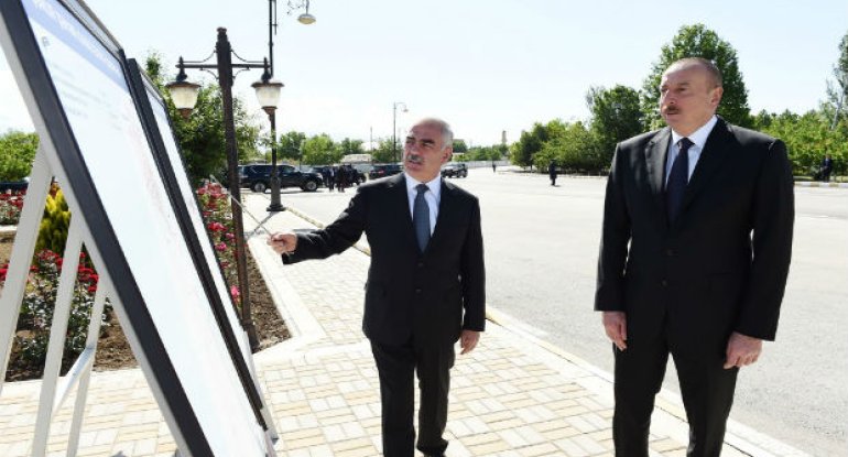 İlham Əliyev Şərurun içməli su təchizatı və kanalizasiya sisteminin yenidən qurulması layihəsinin açılışında