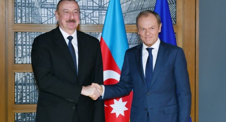 İlham Əliyev Avropa İttifaqı Şurasının prezidenti Donald Tusk ilə görüşüb