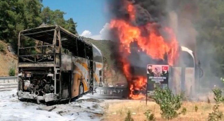 Türkiyədə içərisində 25 nəfər olan sərnişin avtobusu yandı