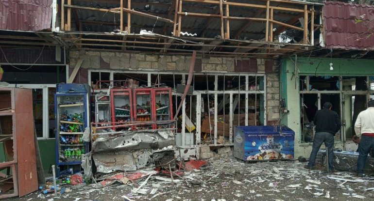 Ermənilər Ağdama yenidən mərmi atdı, mağaza, kafe və çayxanaya ziyan dəydi