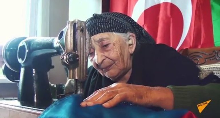Laçın nənənin tikdiyi bayraq Şuşanın üzərində dalğalanacaq - VİDEO