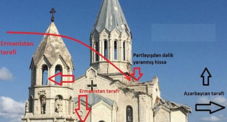 Ermənilərin növbəti feyki - Şuşadakı kilsəyə dəyən mifik “raket zərbəsi” - FOTO