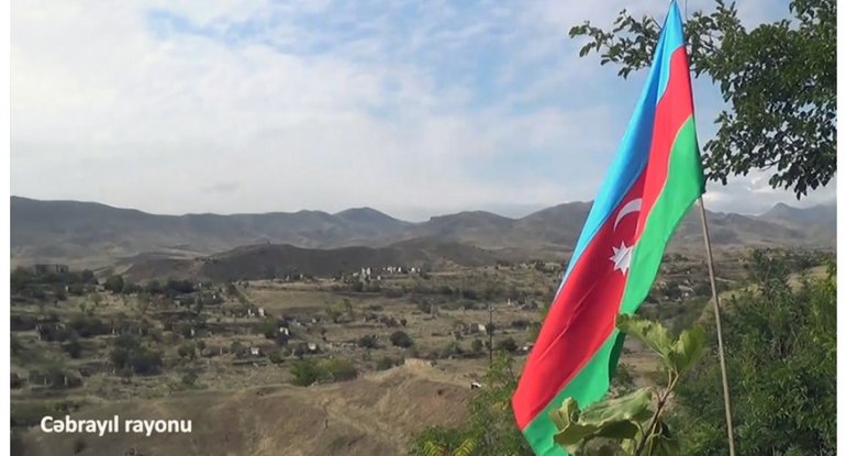Cəbrayılda Azərbaycan bayrağı dalğalanır - VİDEO