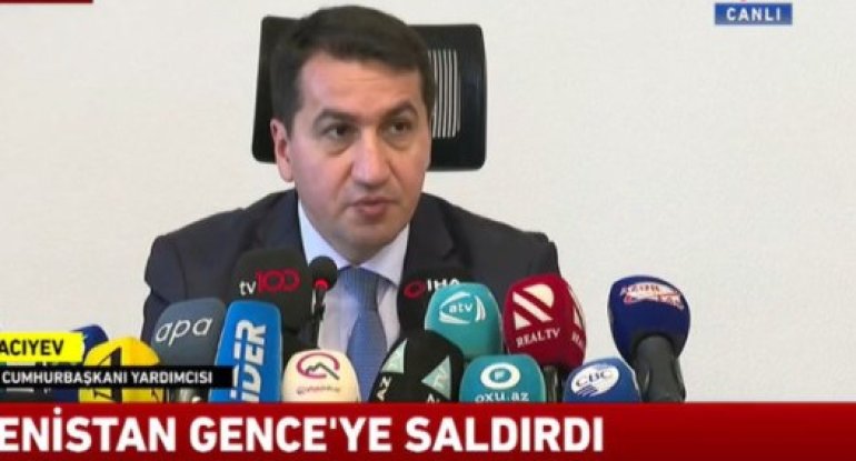 Gəncədə baş verən erməni təxribatı ilə bağlı brifinq keçirilir - CANLI YAYIM