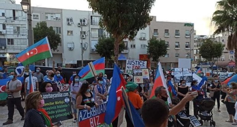 Ermənistanın Gəncə terroru İsraildəki Azərbaycan diasporunun səbrini daşırdı - FOTO
