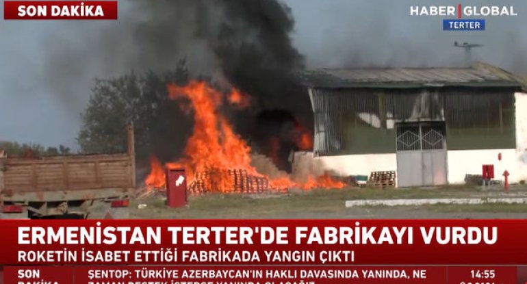 “Haber Global”: “Ermənilər Tərtərdə zavoda raket zərbələri endirdi” - VİDEO