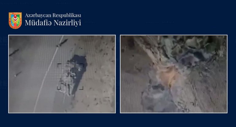 Bir “Harop” tankı məhv etdi, ikinci “Harop”un kamerasına düşdü -VİDEO