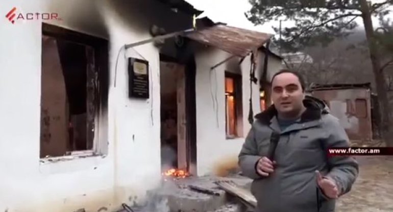 Ermənilər Kəlbəcərdə məktəbi yandırıblar - VİDEO