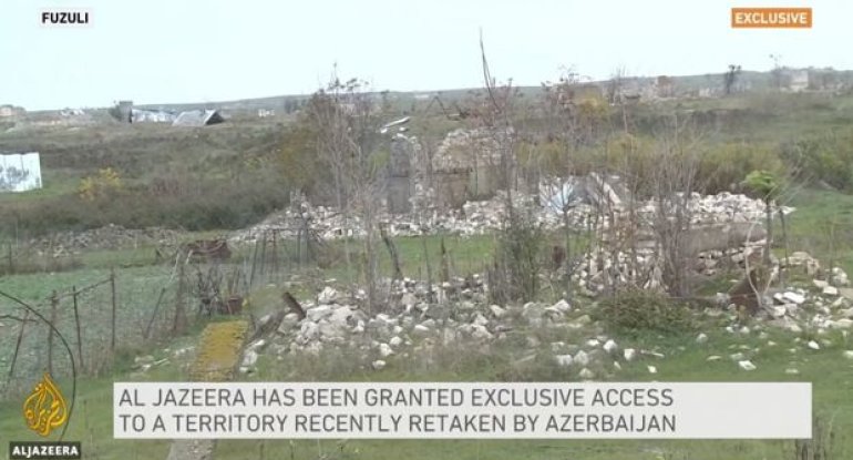 “Əl-Cəzirə” dağıdılmış Füzulidən reportaj hazırladı - VİDEO