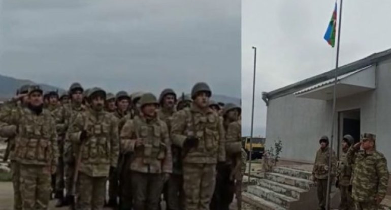 Ağdamın Şelli kəndində Azərbaycan bayrağı ucaldılıb - FOTO