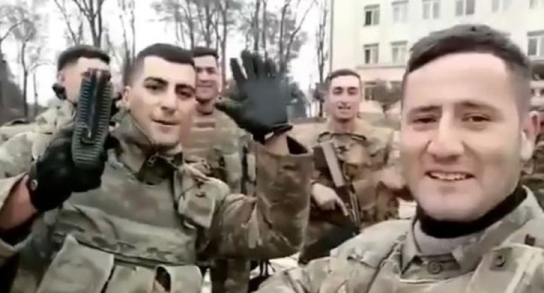 Əsgərlərimiz Şuşadan Azərbaycana salam yolladı - VİDEO