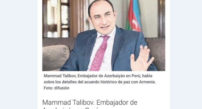 Peru mətbuatında birgə bəyanat barədə danışılıb