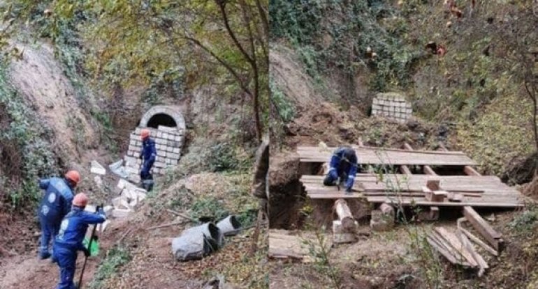 Ağdamda Şəmsi kəhrizində bərpa-təmir işlərinə başlanıldı - FOTO 