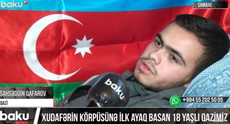 Xudafərin körpüsünə ilk ayaq basan 18 yaşlı qazimiz - VİDEO