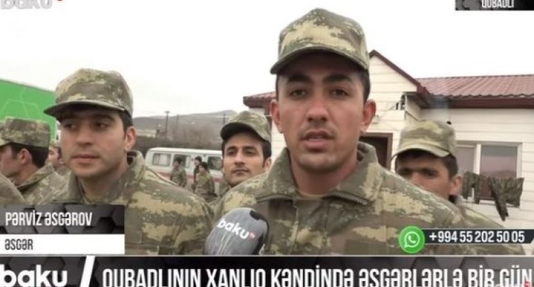 Qubadlının Xanlıq kəndindəki əsgərlərin bir günü - VİDEO