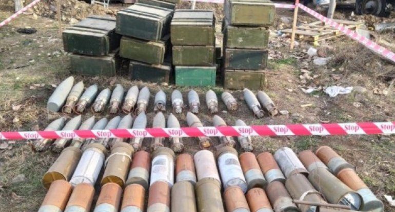 Ermənilərin ərazilərimizdə basdırdıqları hərbi sursatlar, minalar aşkarlandı - FOTOLAR
