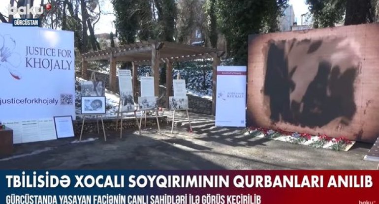 Tbilisidə Xocalı soyqırımının qurbanları anılıb - VİDEO