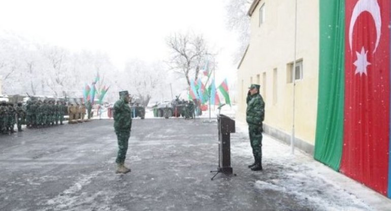 Azərbaycan-Ermənistan sərhədində yeni hərbi hissə fəaliyyətə başlayıb - FOTO