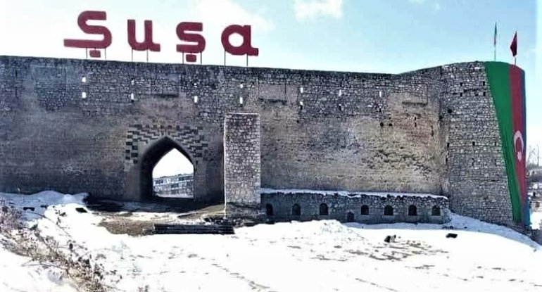 Şuşa qalasının girişi bərpa olundu - FOTO