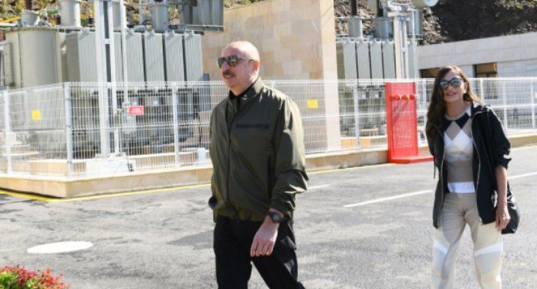 İlham Əliyev və Mehriban Əliyeva “Şuşa” yarımstansiyasının açılışında iştirak ediblər - FOTO