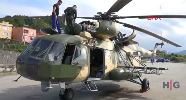 Türkiyədə təcili eniş edən Azərbaycan hərbi helikopteri təmir olunaraq qəza bölgəsindən ayrılıb – VİDEO