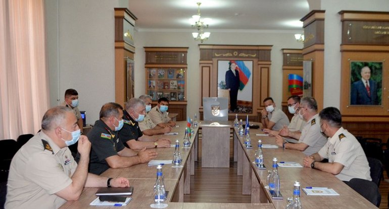 NATO Quru Qoşunları Komandanlığının nümayəndə heyəti Hərbi Akademiyada olub - FOTO