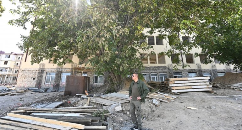 Şuşada Xüsusi nümayəndəliyin yerləşəcəyi inzibati binada bərpa işləri aparılır