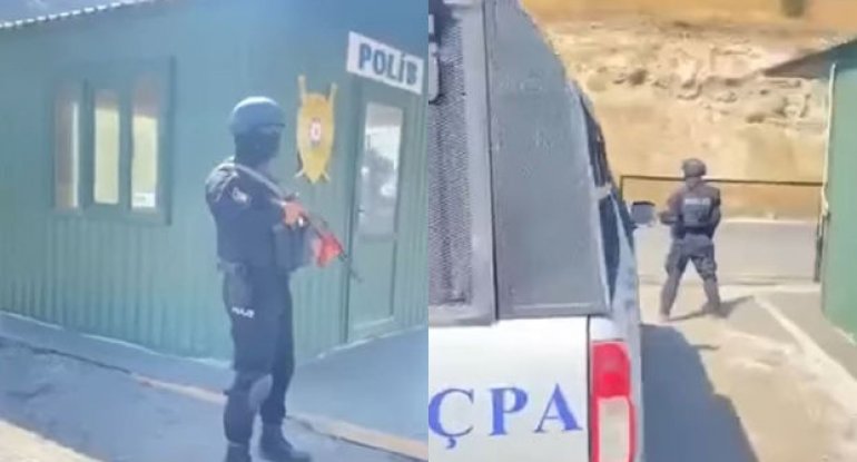 Azərbaycan polisi Gorus-Qafan yolunda - VİDEO