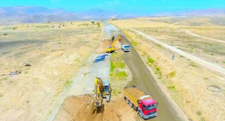 Şükürbəyli-Cəbrayıl-Hadrut avtomobil yolunun tikintisi sürətlə davam etdirilir – FOTO