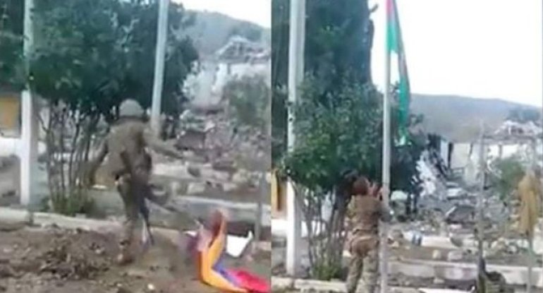 Suqovuşana bayraq sancan igidimiz: “Həm şərəfli, həm məsuliyyətli, həm də təhlükəli işdir” - FOTO/VİDEO