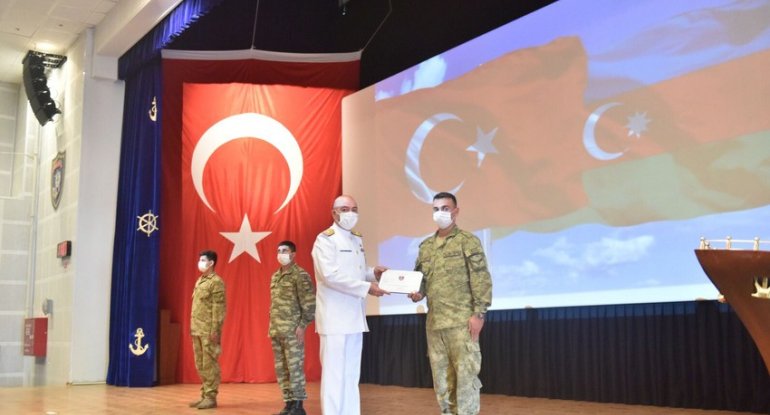 Türkiyədə kurs bitirən Azərbaycan hərbi dənizçilərinin buraxılış mərasimi keçirilib - FOTO
