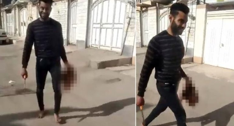 İranda ər 17 yaşlı yaşlı arvadının başını kəsib şəhərdə dolaşdırdı - VİDEO