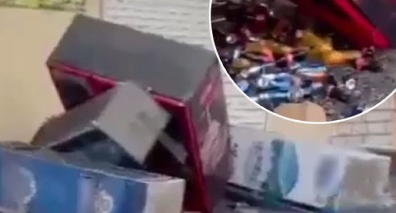 İmişli sakinləri intim video iddiası ilə market sahibinə hücum etdilər, polis məsələyə qarışdı - VİDEO