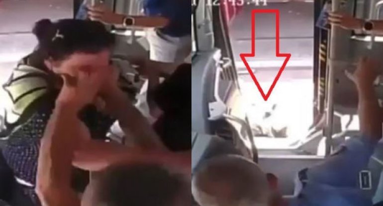 Qadını itələyib avtobusdan salan sürücü işinə qaytarıldı - VİDEO