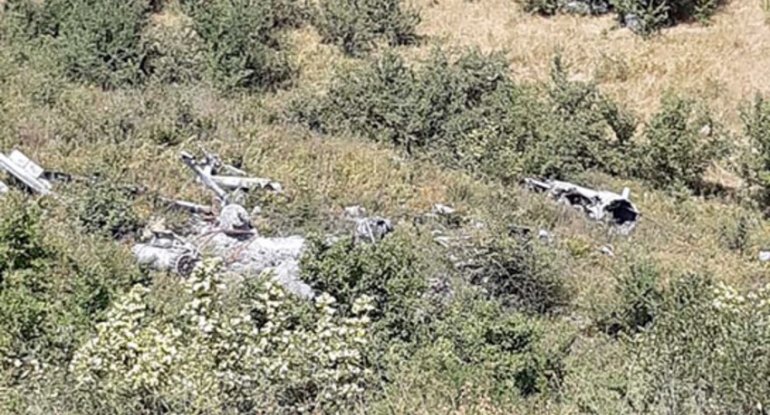 Xocavənddə aşkarlanan Ermənistana məxsus helikopterin qalıqlarının görüntüləri yayılıb - FOTO/VİDEO