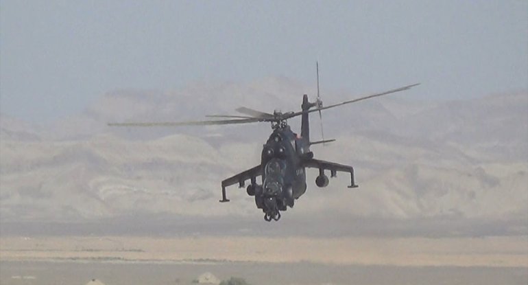 Hərbi Hava Qüvvələrinin helikopter bölmələri ilə təlimlər keçirilib - VİDEO