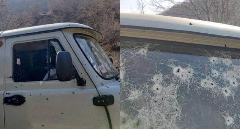 Ermənilərin silah-sursat daşıdıqları avtomobil məhv edilib - FOTO