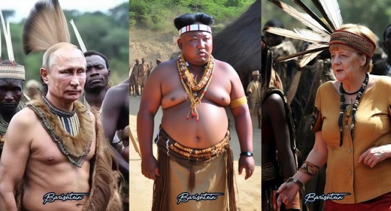 Dünya liderləri Afrikada qəbilə üzvü olarsa... - FOTO
