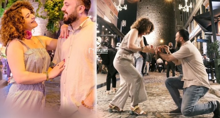 Azərbaycanlı meyxanaçı aparıcıya İstanbulda evlilik təklifi etdi - VİDEO