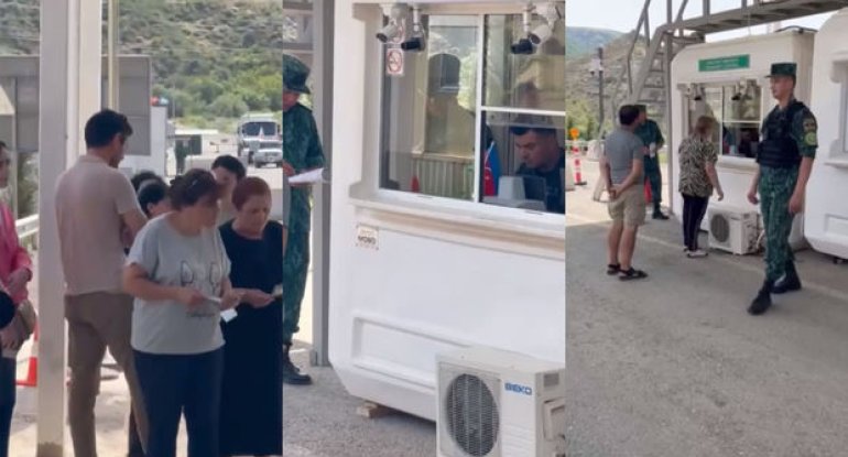 Qarabağın erməni sakinləri “Laçın” sərhəd-buraxılış məntəqəsindən sərbəst keçirlər: Yeni görüntülər - VİDEO