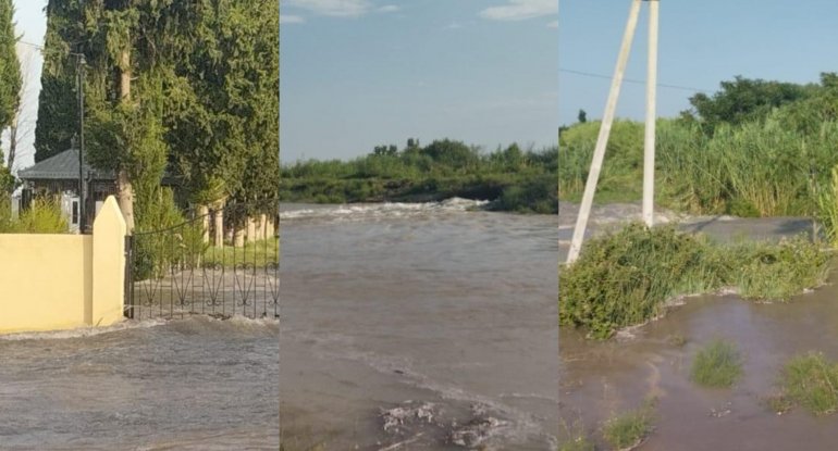 Azərbaycanda kanal yarıldı, iki kəndi su basdı - YENİLƏNİB - FOTO