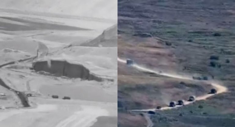 Təxribata hazırlaşan Ermənistan “fəaliyyəti”ni davam etdirir: Sərhədə doğru irəliləyən hərbi karvan - VİDEO