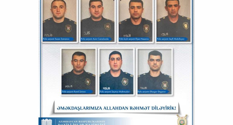 Yol qəzasında və terror aktı nəticəsində həlak olan polislərin fotoları yayılıb